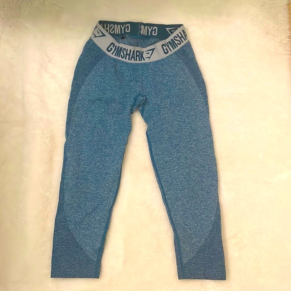 ⭐️2 for $20⭐️ Gymshark Flex Teal Blue Crop Workout Leggings - Picture 2 of 7